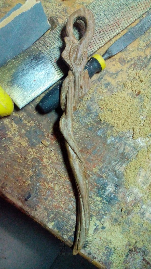 木簪 · 缠枝 藤簪（雕刻打磨经验分享） 第10步