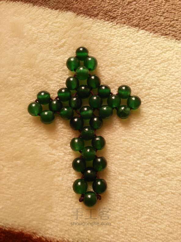 简单串珠十字架 第17步