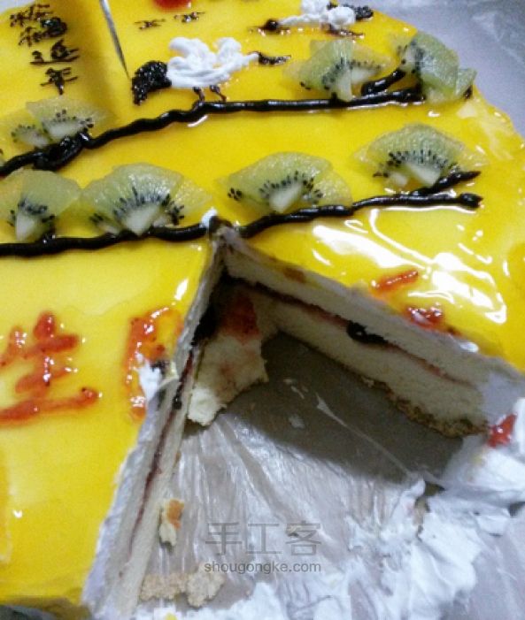 给长辈做的10寸松鹤延年生日蛋糕制作教程 第12步