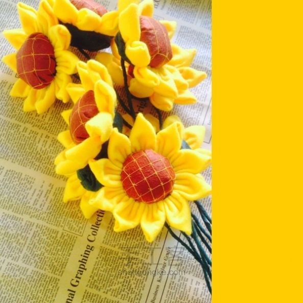 【材料包/成品】布艺花朵 向日葵的心事 第1步