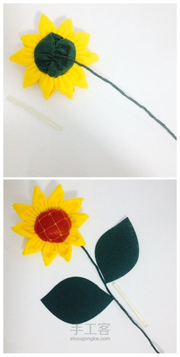 【材料包/成品】布艺花朵 向日葵的心事 第12步