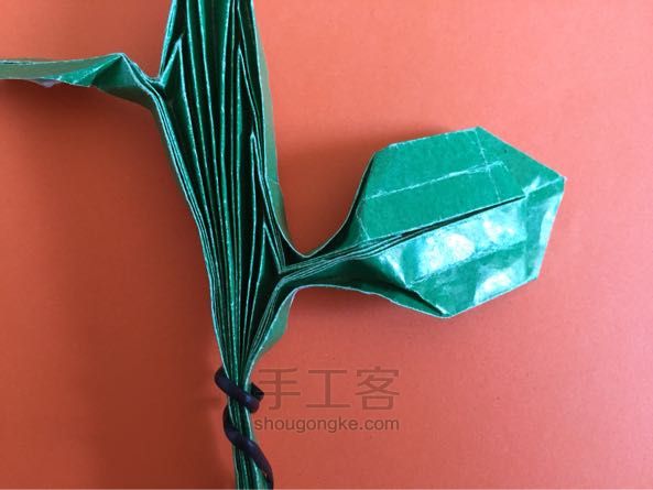嫩芽小盆栽折纸制作教程 第48步