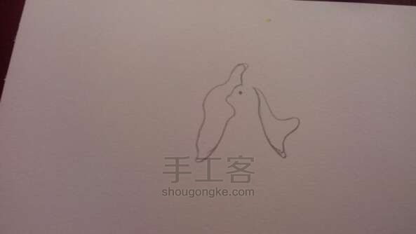 【自制明信片】兔子 简笔画 第2步
