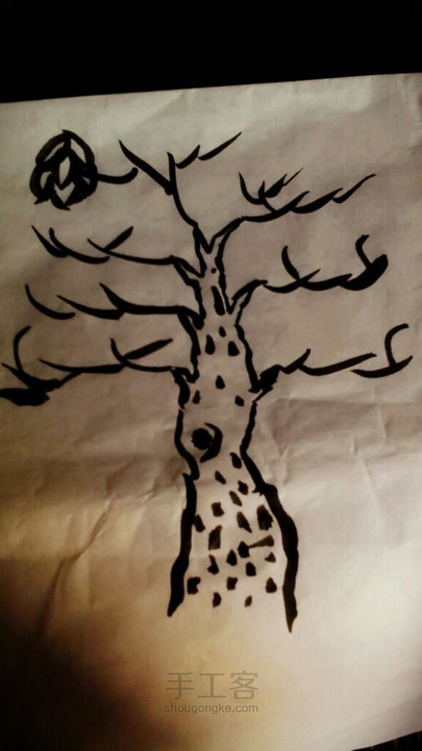 画棵水墨画的树。。。。。。。 第7步