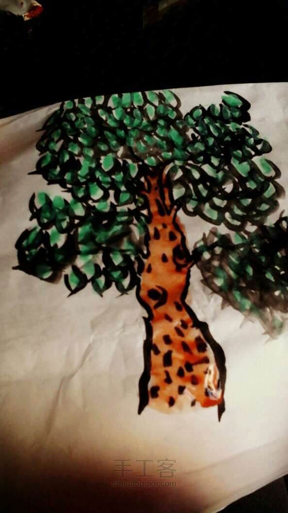 画棵水墨画的树。。。。。。。 第11步
