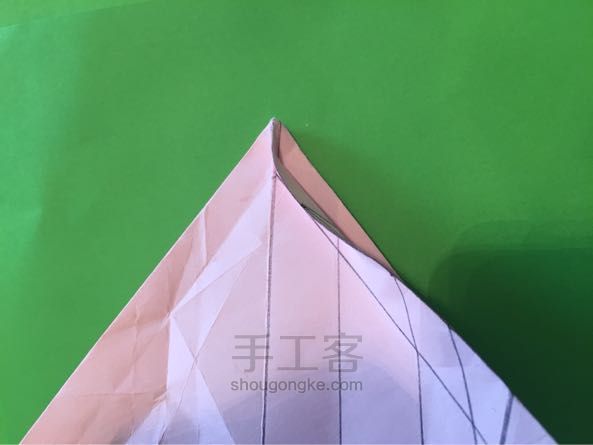 佐藤五瓣玫瑰折纸制作教程 第25步