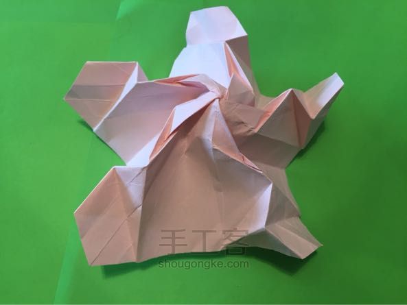 佐藤五瓣玫瑰折纸制作教程 第37步