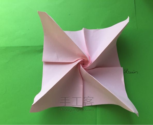 佐藤二重螺旋玫瑰折纸制作教程 第21步