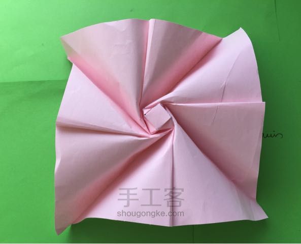 佐藤二重螺旋玫瑰折纸制作教程 第22步
