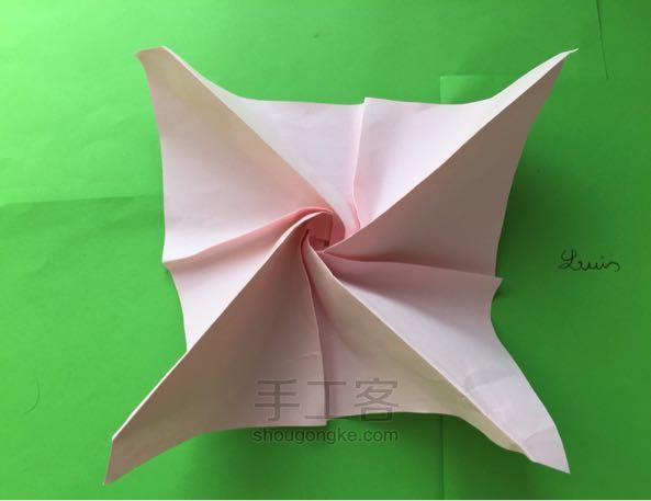 佐藤二重螺旋玫瑰折纸制作教程 第23步