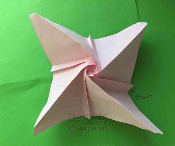 佐藤二重螺旋玫瑰折纸制作教程 第25步