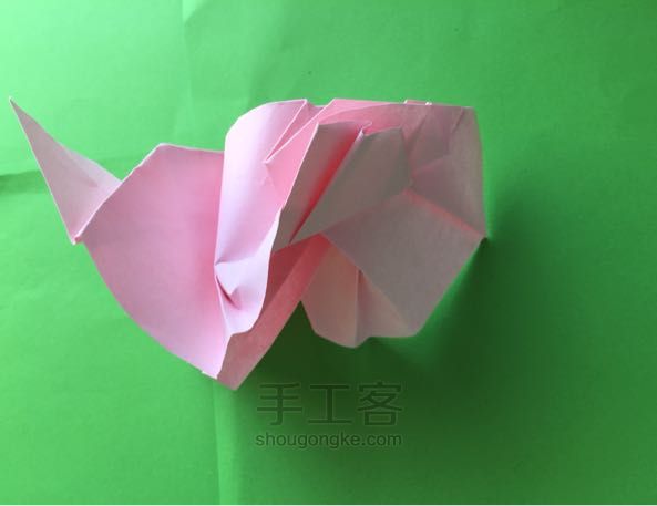 佐藤二重螺旋玫瑰折纸制作教程 第32步