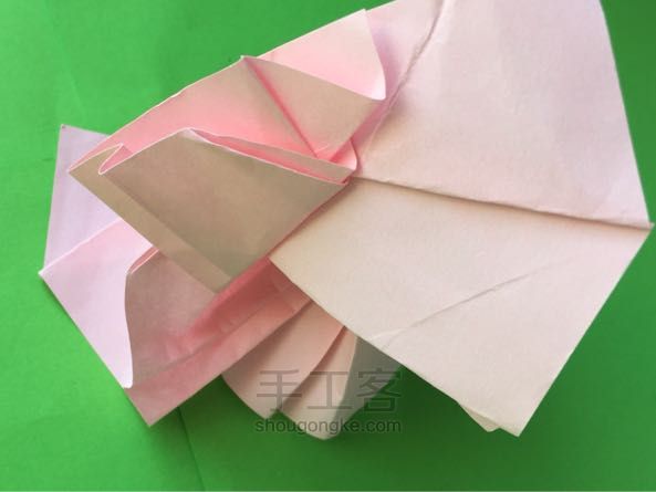 佐藤二重螺旋玫瑰折纸制作教程 第33步