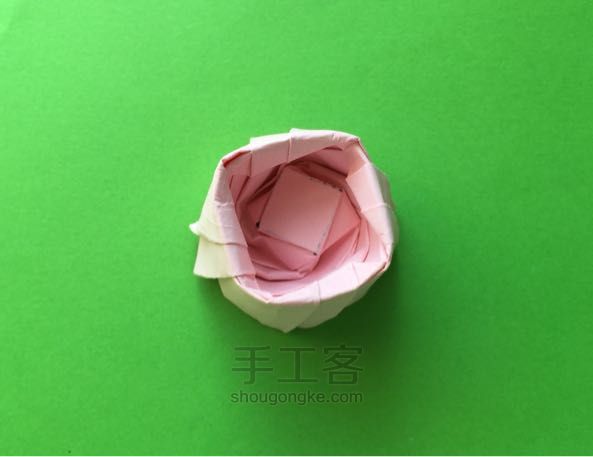 佐藤二重螺旋玫瑰折纸制作教程 第37步