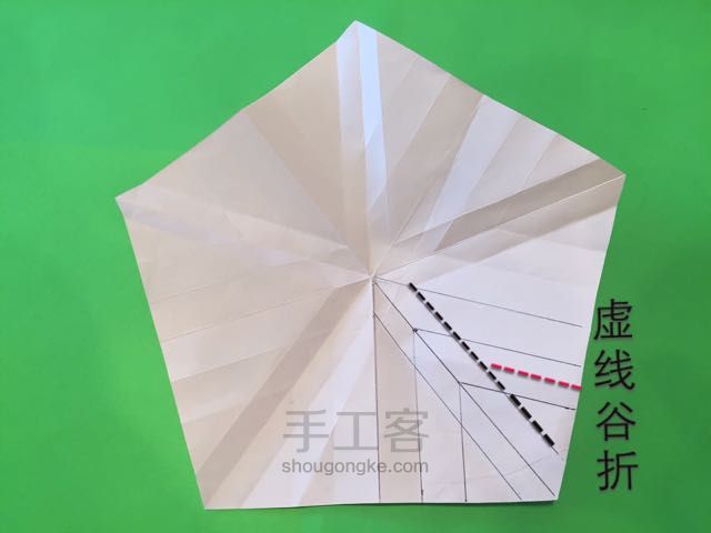 佐藤五瓣玫瑰折纸制作教程 第11步