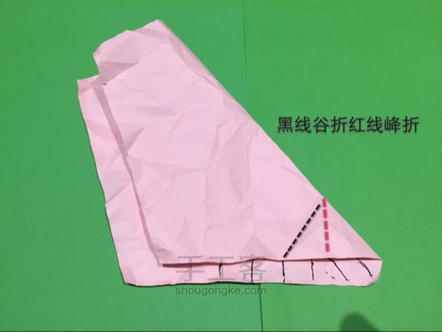 佐藤五瓣玫瑰折纸制作教程 第12步