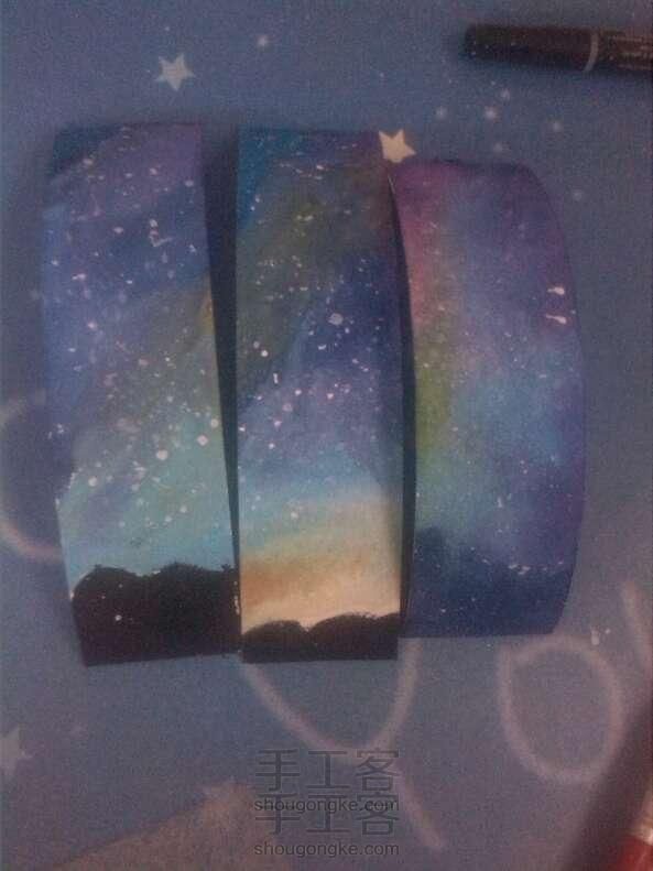 小清新手绘星空书签