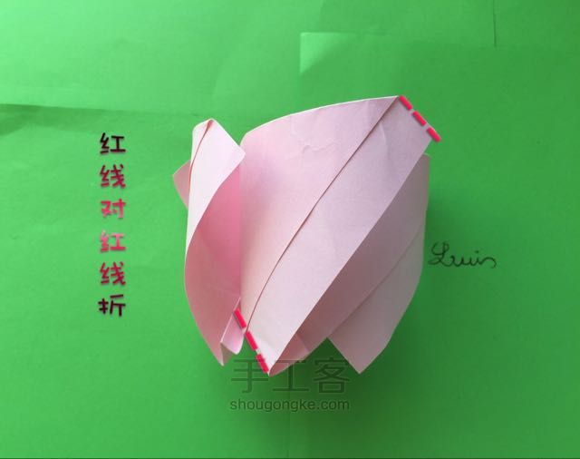 佐藤二重螺旋玫瑰折纸制作教程 第27步