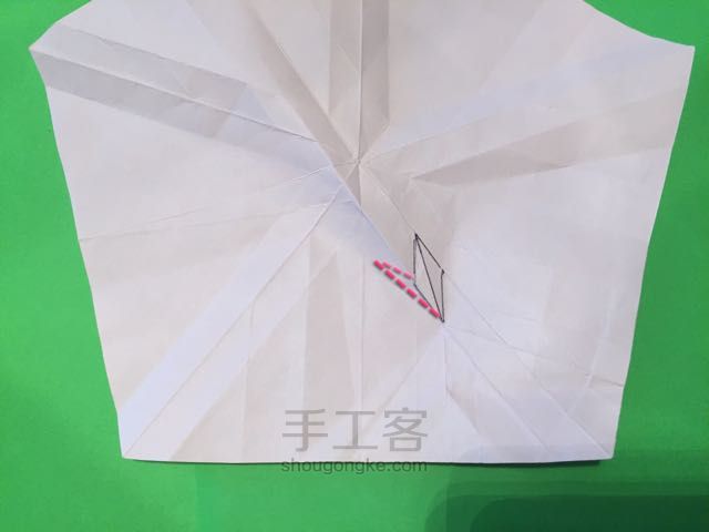 佐藤五瓣玫瑰折纸制作教程 第22步