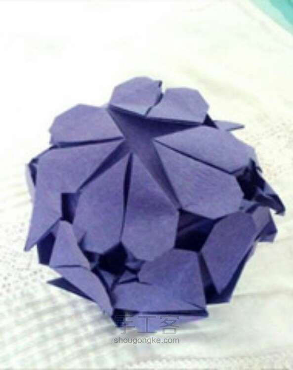 两种纸花球的折法 第8步