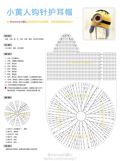 可爱小黄人宝宝帽子 第1步