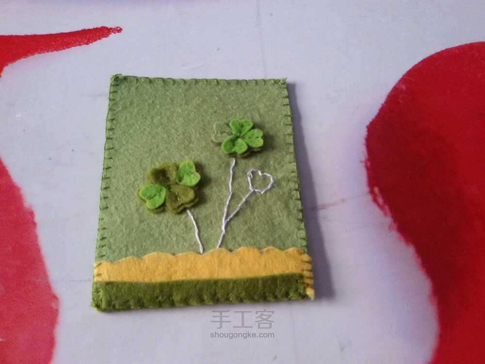 🎉不织布👼立体幸运草🍀卡套💝 第7步
