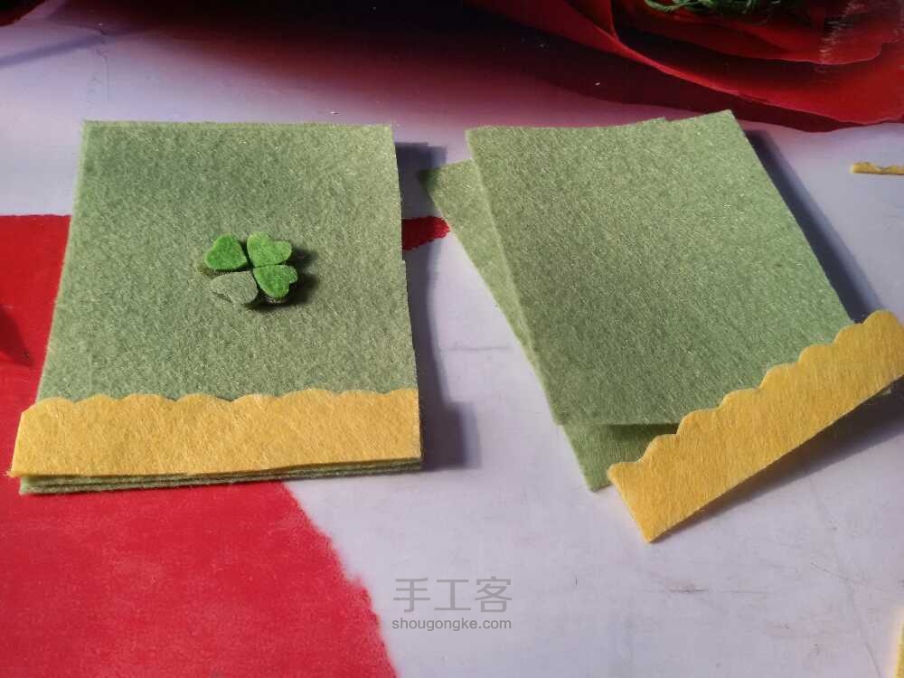 🎉不织布👼立体幸运草🍀卡套💝 第1步