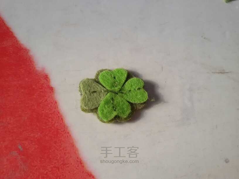 🎉不织布👼立体幸运草🍀卡套💝 第3步