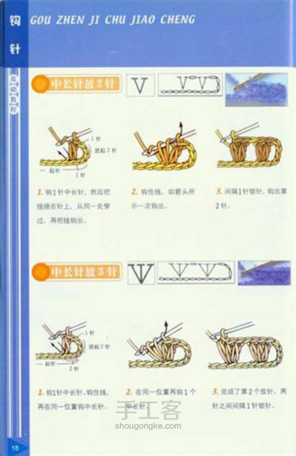 钩针入门基础 ——想学就进来看看吧 第14步