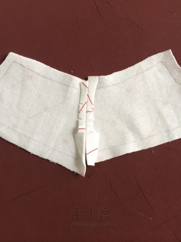 BJD之momoko的睡衣套装（6分娃适用）手工教程 短裤篇 第5步