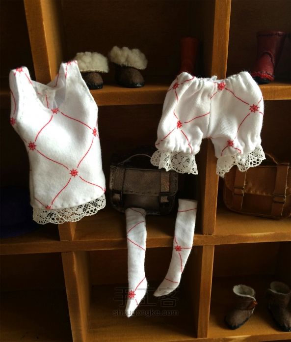 BJD之momoko的睡衣套装（6分娃适用）手工教程 短裤篇 第22步