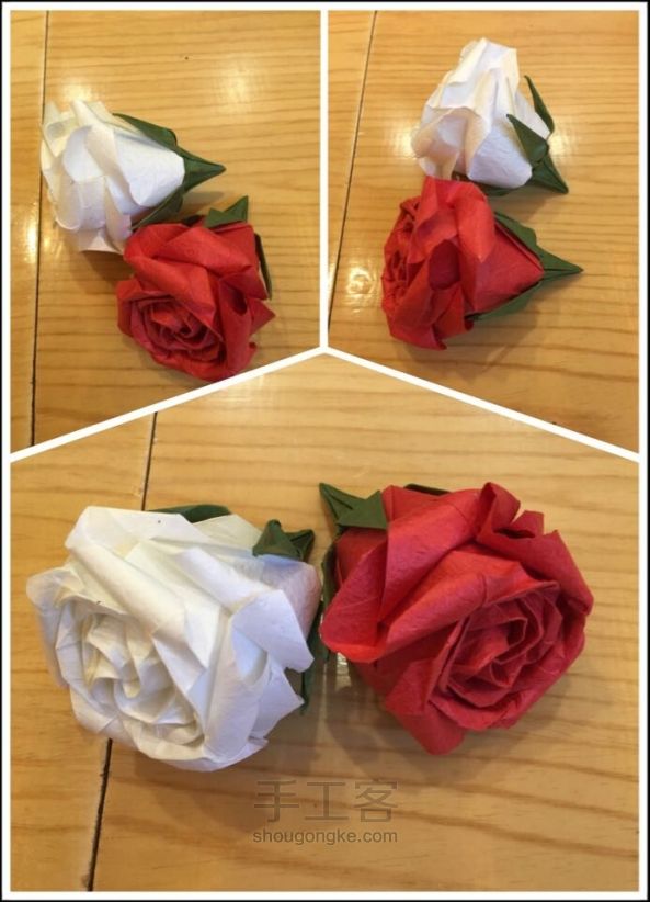 玫瑰花萼折法 第22步
