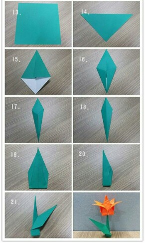 郁金香 折纸教程 第2步