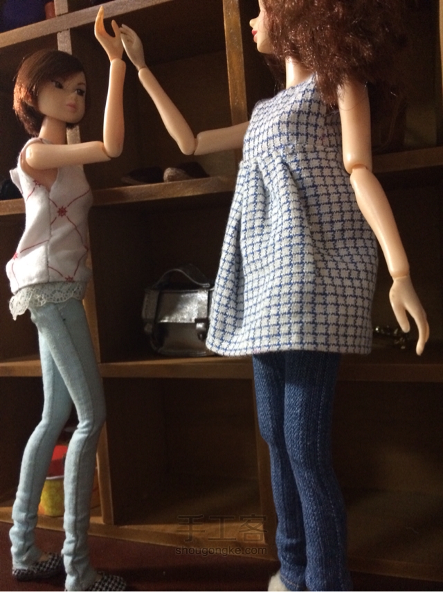 momoko桃子姑娘的牛仔裤（6分娃适用）手工制作教程 第4步