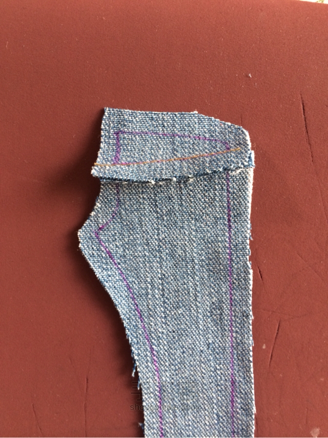 momoko桃子姑娘的牛仔裤（6分娃适用）手工制作教程 第11步