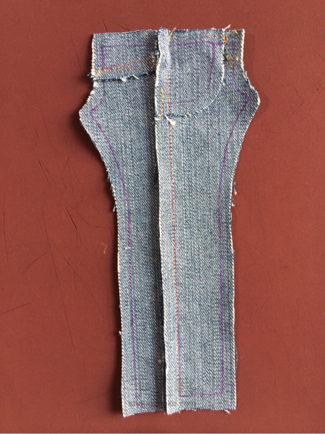 momoko桃子姑娘的牛仔裤（6分娃适用）手工制作教程 第20步