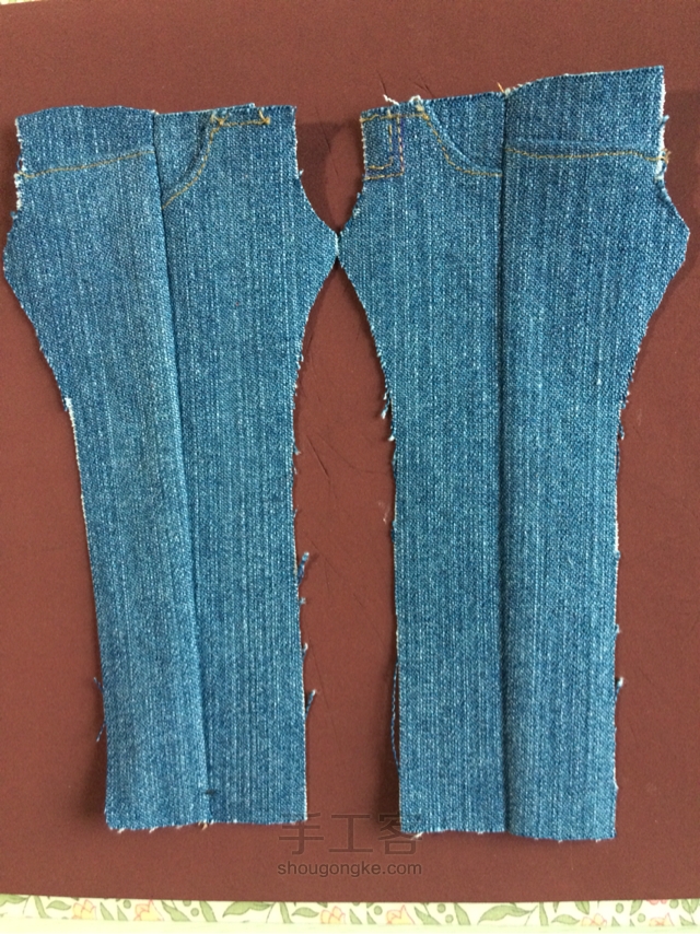 momoko桃子姑娘的牛仔裤（6分娃适用）手工制作教程 第23步