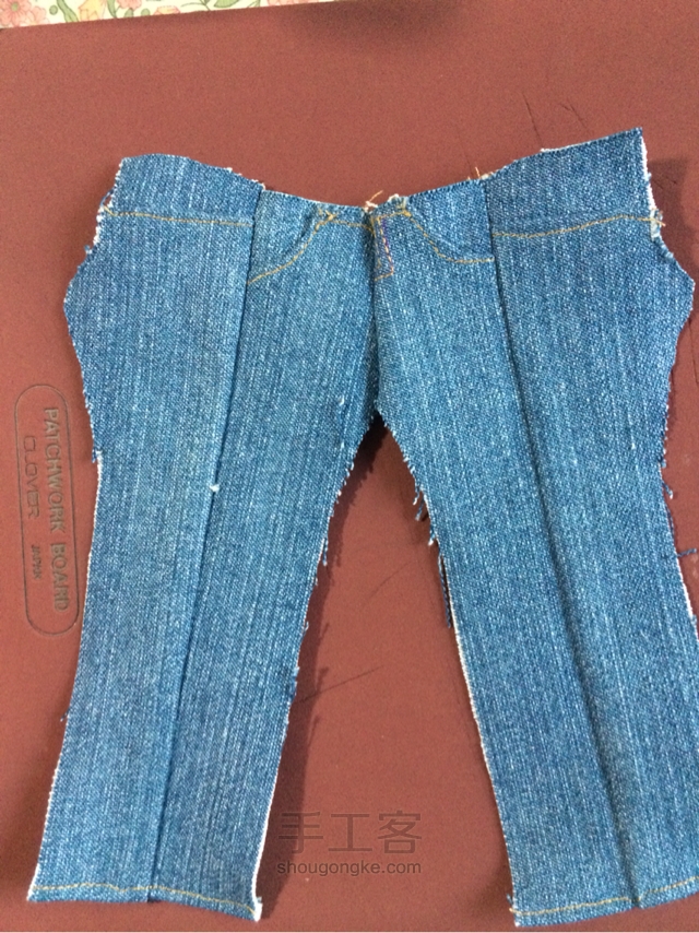 momoko桃子姑娘的牛仔裤（6分娃适用）手工制作教程 第27步