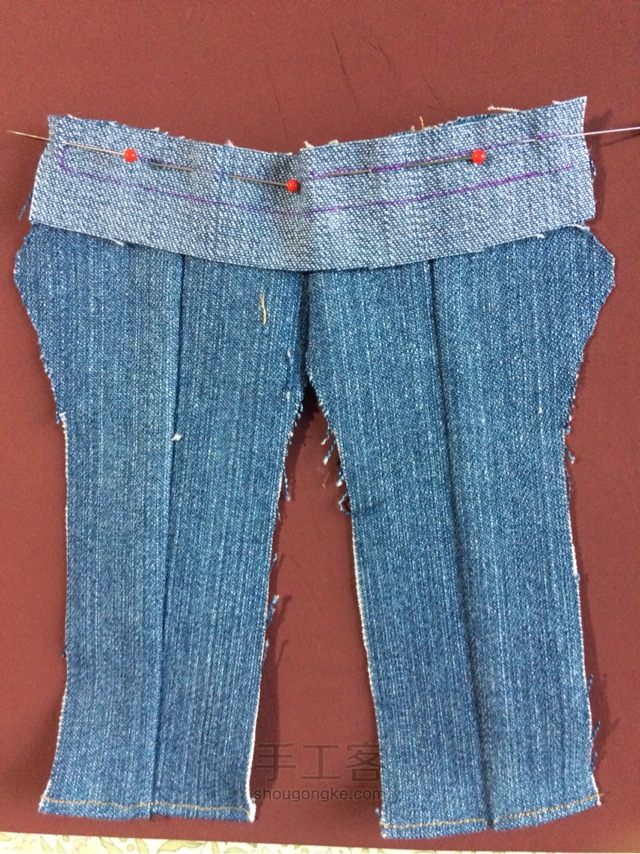 momoko桃子姑娘的牛仔裤（6分娃适用）手工制作教程 第28步