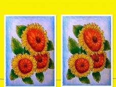 还是最喜欢的向日葵，这次換了一个画法，喜欢那温暖的颜色啊！