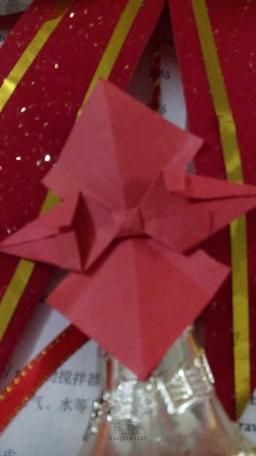 圣诞节快到了，折个蝴蝶结吧 折纸教程 第13步