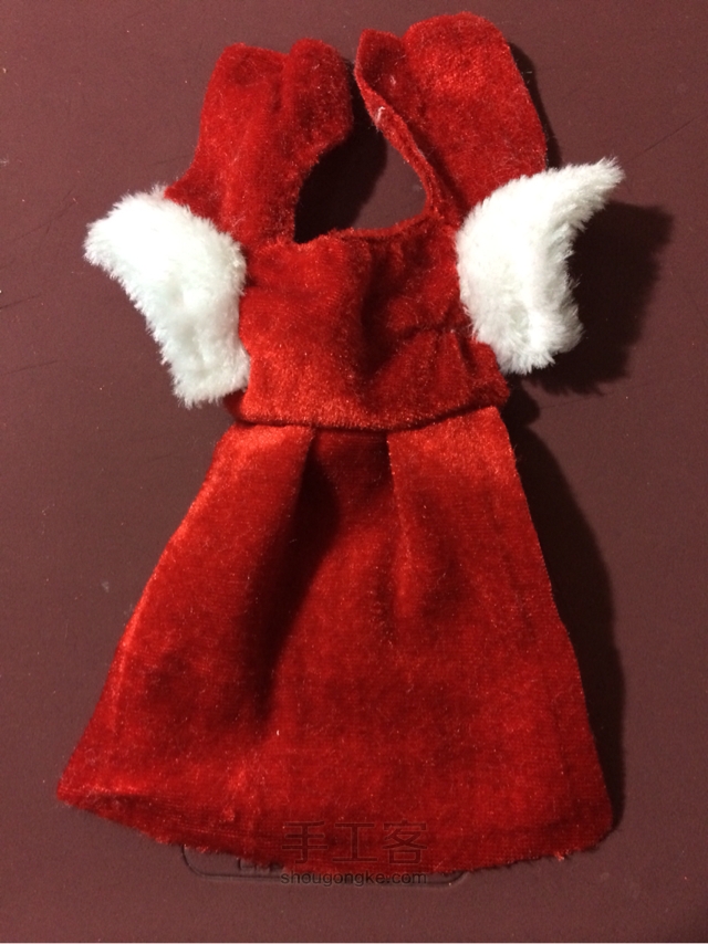 优雅的圣诞小礼服—桃子姑娘6分娃尺寸 手工制作教程
 第20步