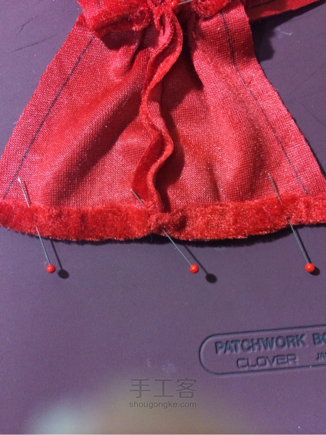 优雅的圣诞小礼服—桃子姑娘6分娃尺寸 手工制作教程
 第23步