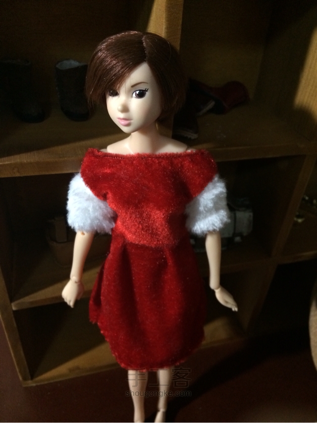 优雅的圣诞小礼服—桃子姑娘6分娃尺寸 手工制作教程
 第30步