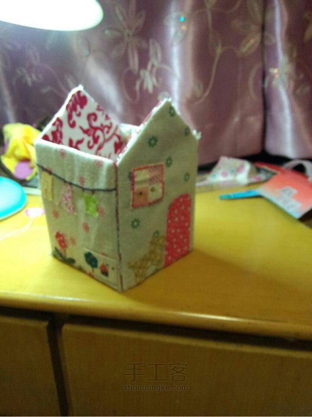 布艺房子纸巾盒教程 第10步