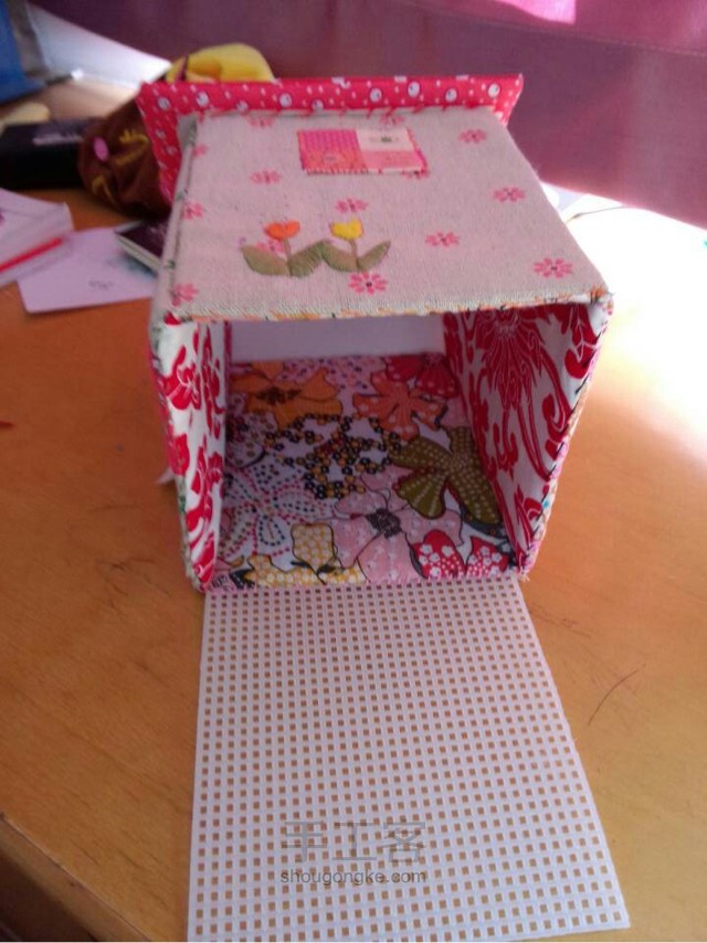 布艺房子纸巾盒教程 第14步