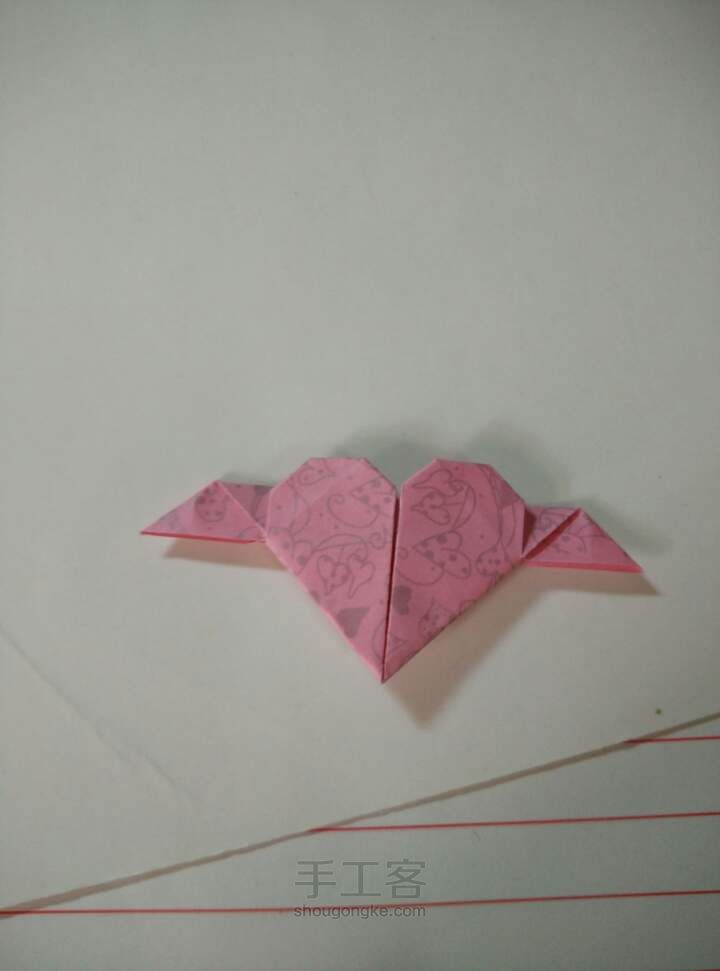 带翅膀的爱心 折纸教程 第14步