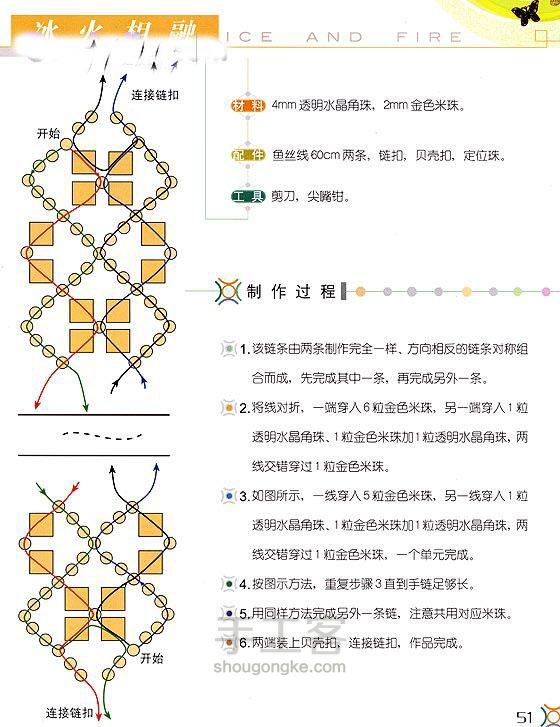 各种简单串珠手链1【转载】 第3步