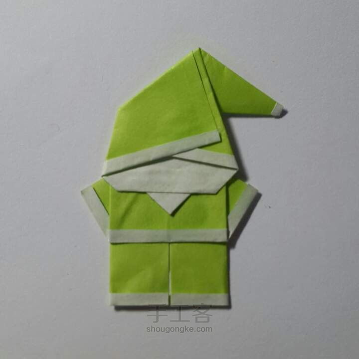 圣诞老人折纸教程(非原创清晰详细版)附小口袋福袋平安符 第12步