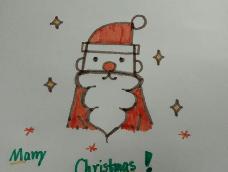 一分钟教你画出圣诞老人，不会画画的孩纸也可以画一个萌萌的圣诞老人做礼物！🎅